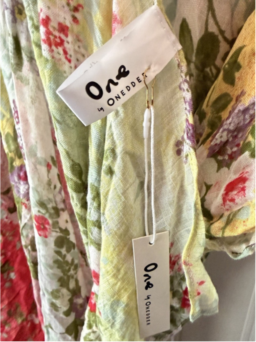 Pastel Watercolor Floral Kimono Cardigan Cover Up Rayon Boho Cottagecore NWT - Picture 8 of 8